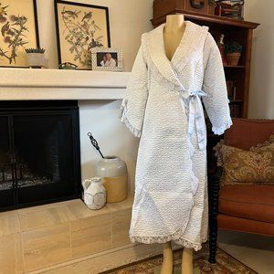 Vintage Donna Richard Soft Blue QUILTED Full Length Robe